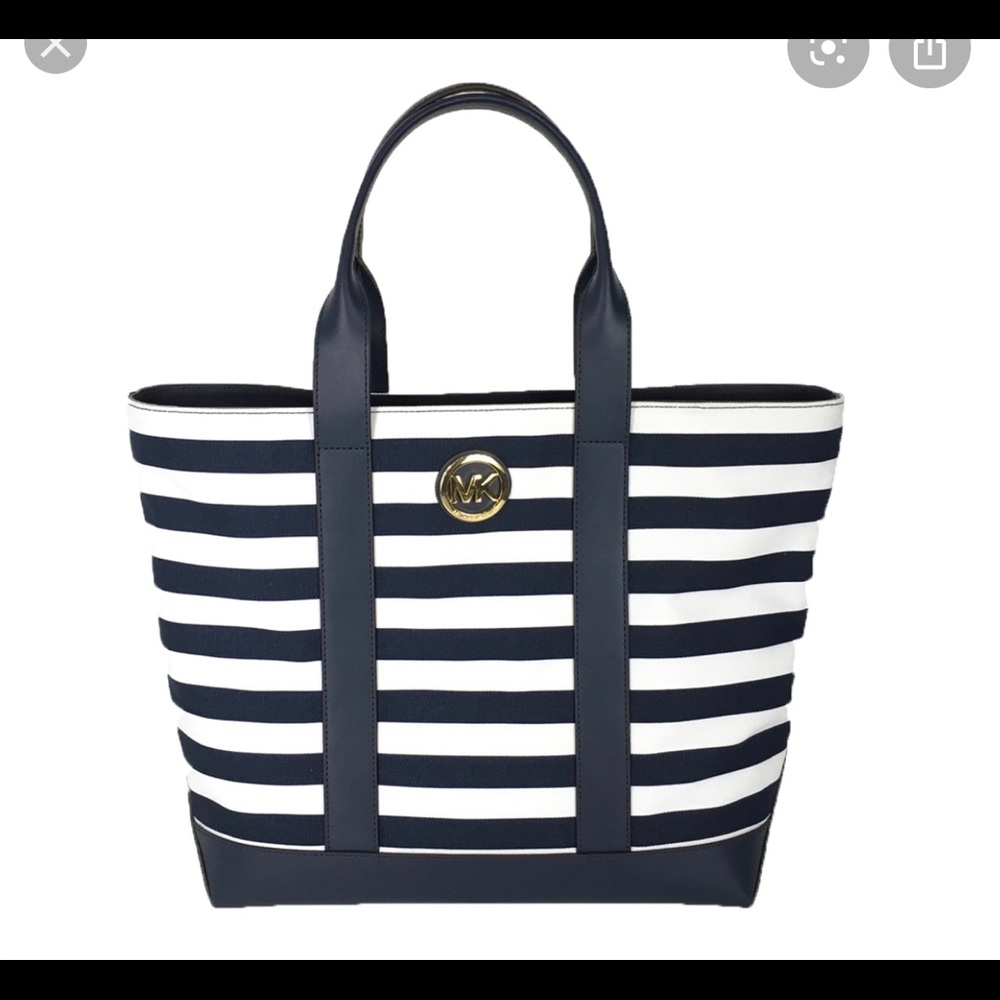 MK fulton striped canvas tote